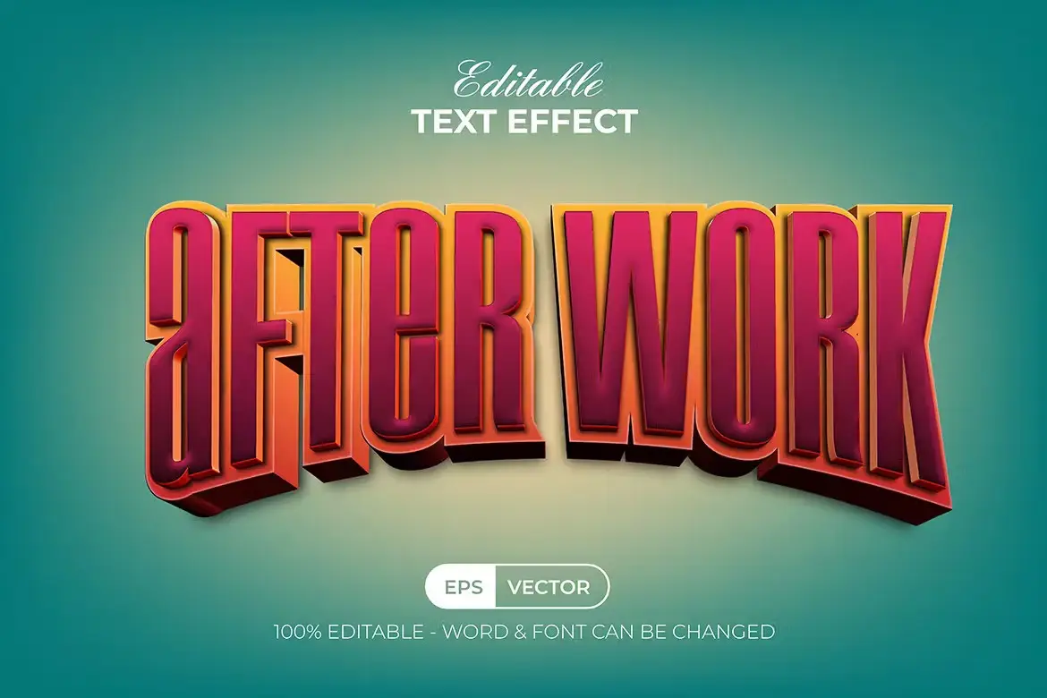 3D Editable Text Effect Style