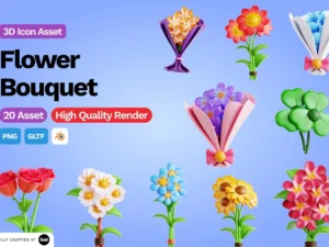 3d flower bouquet icon1