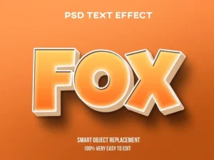 3d fox cartoon text effect1