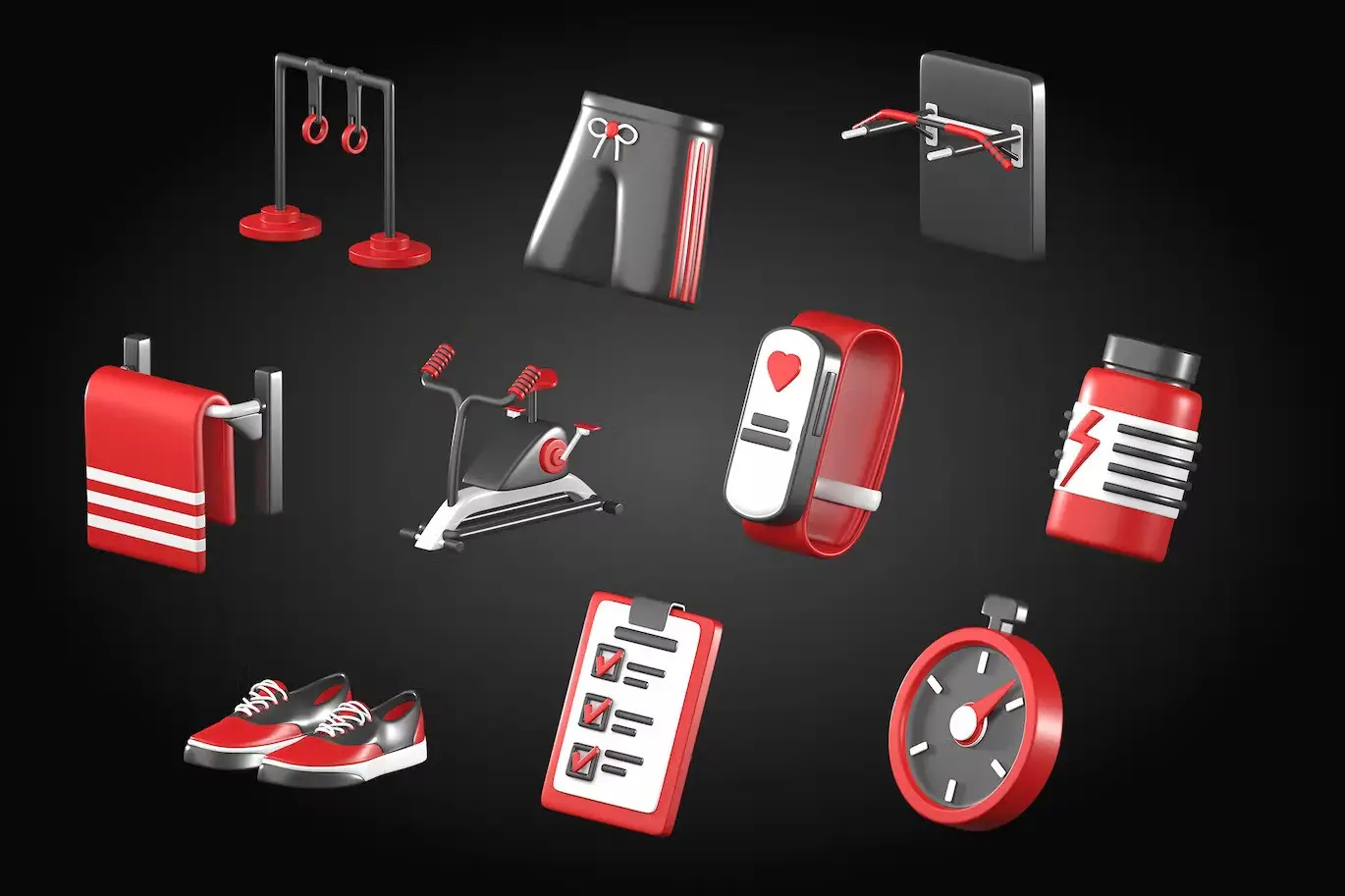 3D Gym and Fitness Icon Vol 1 7 3d gym and fitness icon6