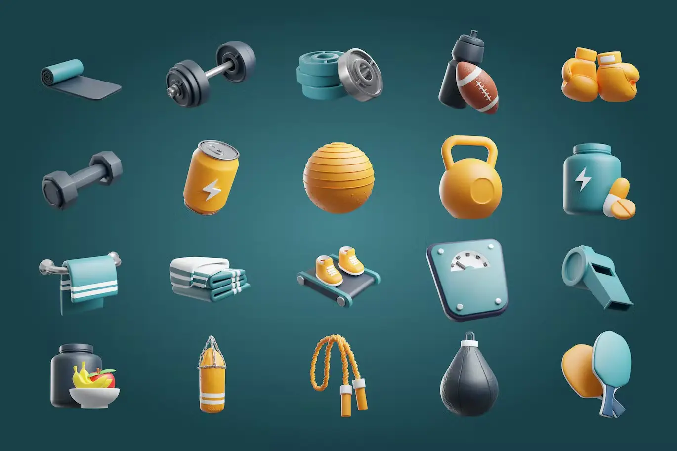 3D Gym and Fitness Icon Vol 1 9 3d gym and fitness icon8