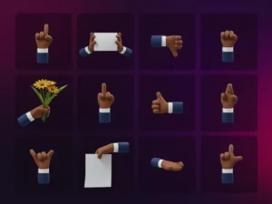 3d hand scene builder v1 hand gestures2