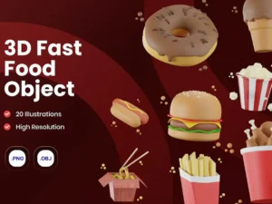 3d icon fast food collections1