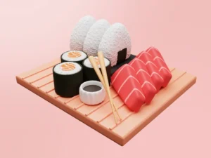 3d japanese food illustration2