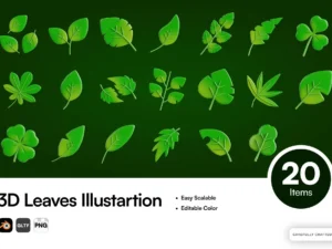 3d leaves illustration1