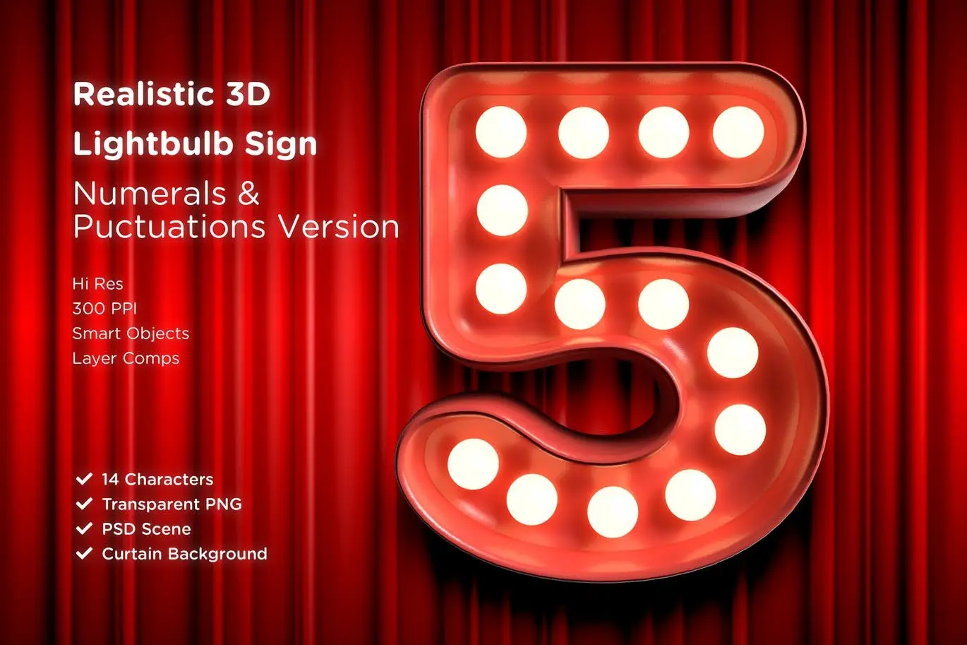 3D Lightbulb Sign Alphabet Kit