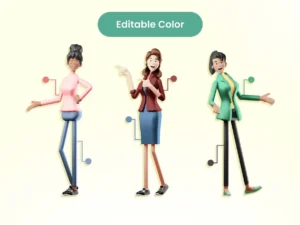 3d man and businesswoman doing presentation2