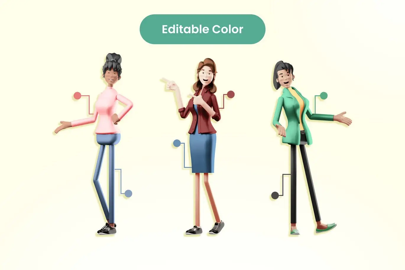 3D Businesswoman doing Presentation 2