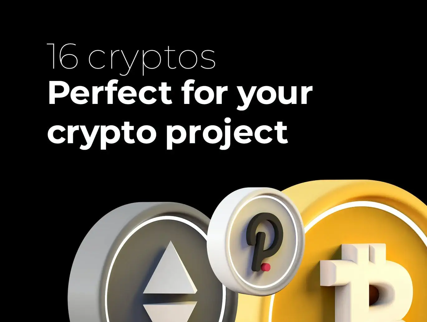 3d Premium Crypto DeFi Coins Complete Set