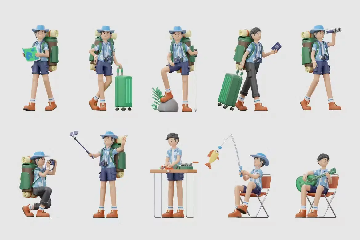 3D Travel Character Kit