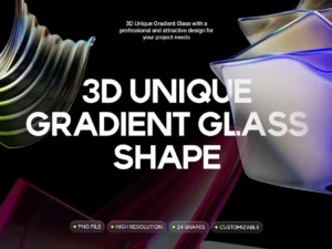 3d unique gradient glass shape1