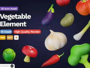 3d vegetable element icon1
