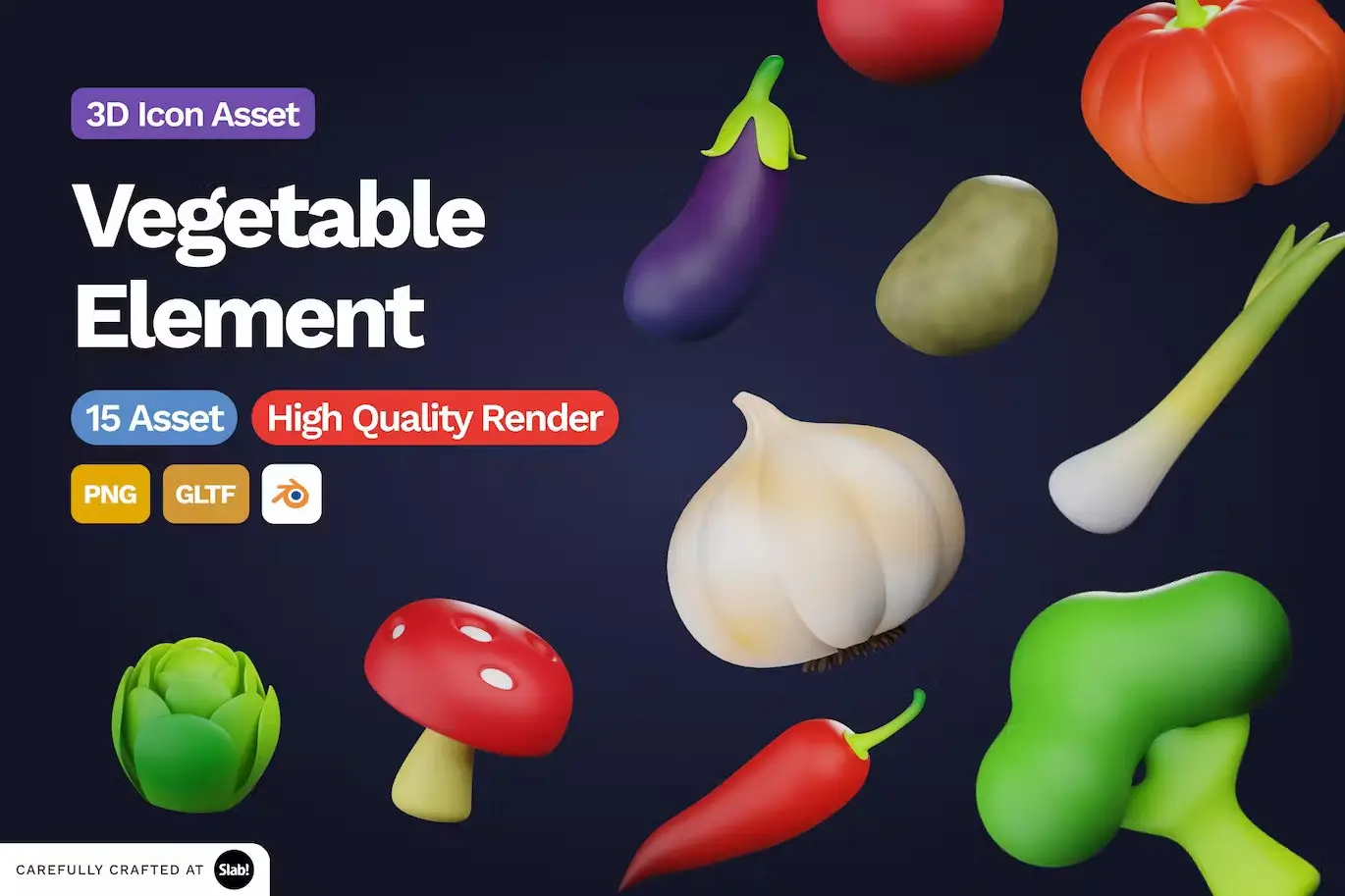 3D Vegetable Element Icon