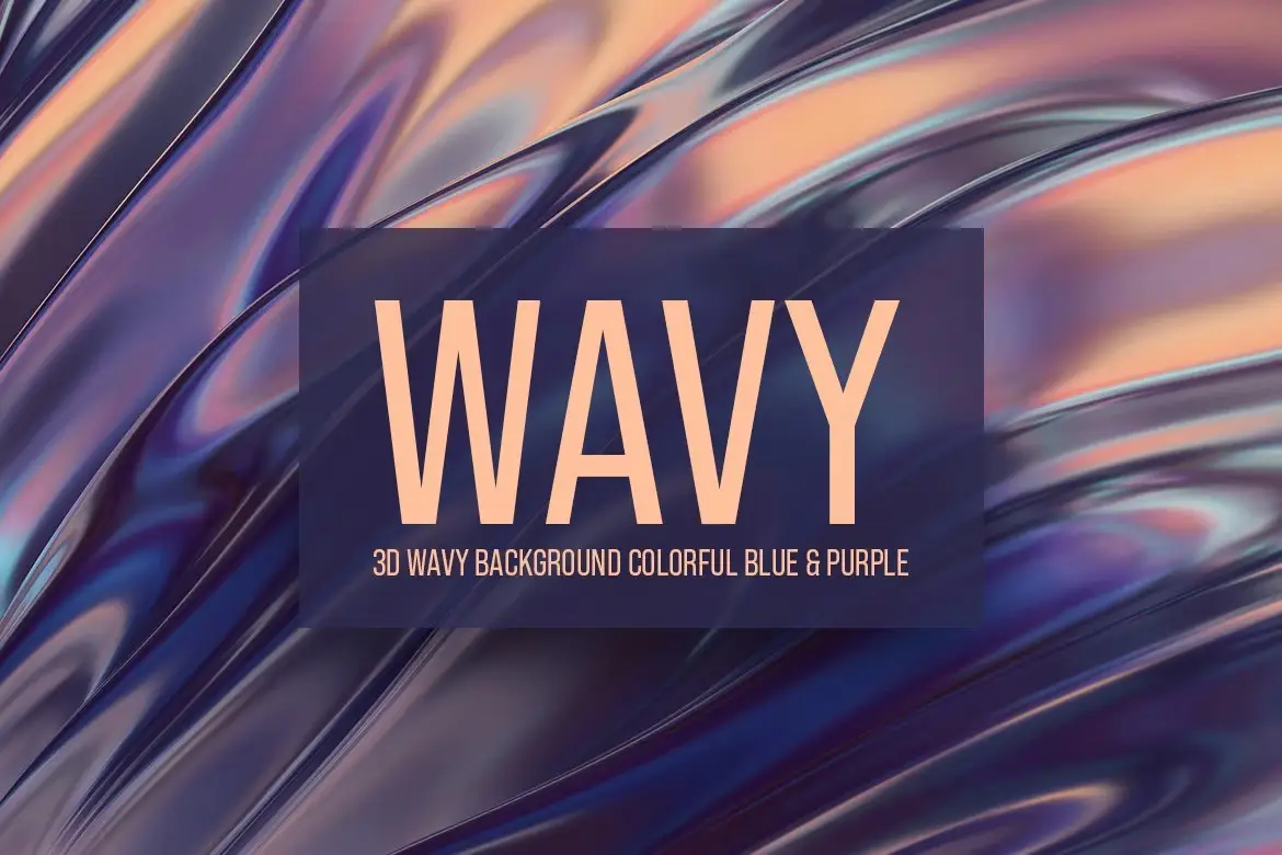 3D Wavy Backgrounds Colorful Blue & Purple