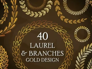 40 gold laurels and branches1