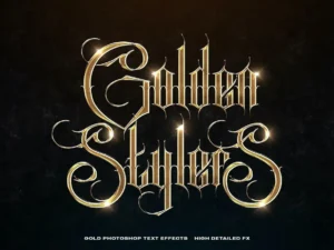 40 gold photoshop styles text effects1