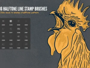 40 halftone illustration brushes for photoshop 2