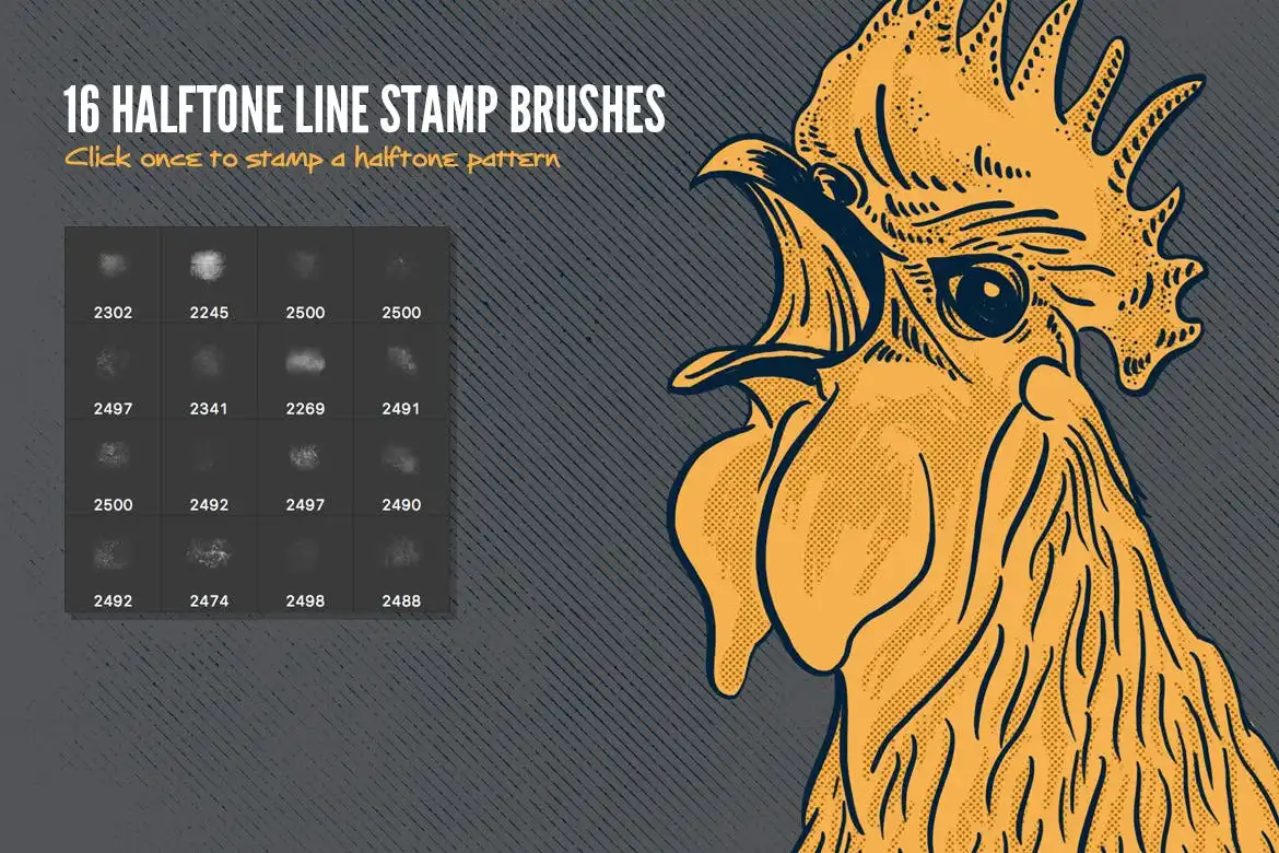 Adobe Photoshop Brush Stamps Bundle - 5 Packs 3 40 halftone illustration brushes for photoshop 2