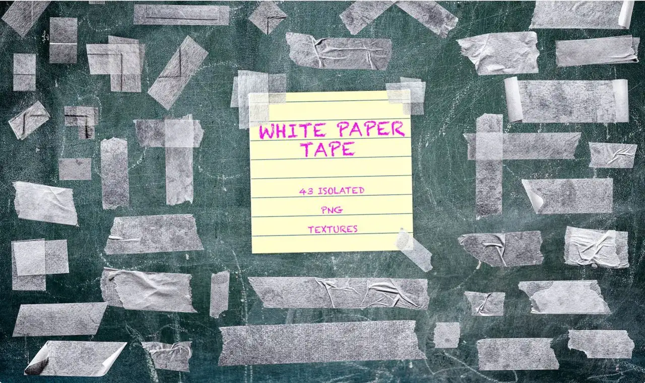 43 Isolated White Paper Tape Overlay Texture 3 43 isolated white paper tape overlay texture