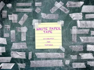 43 isolated white paper tape overlay texture1