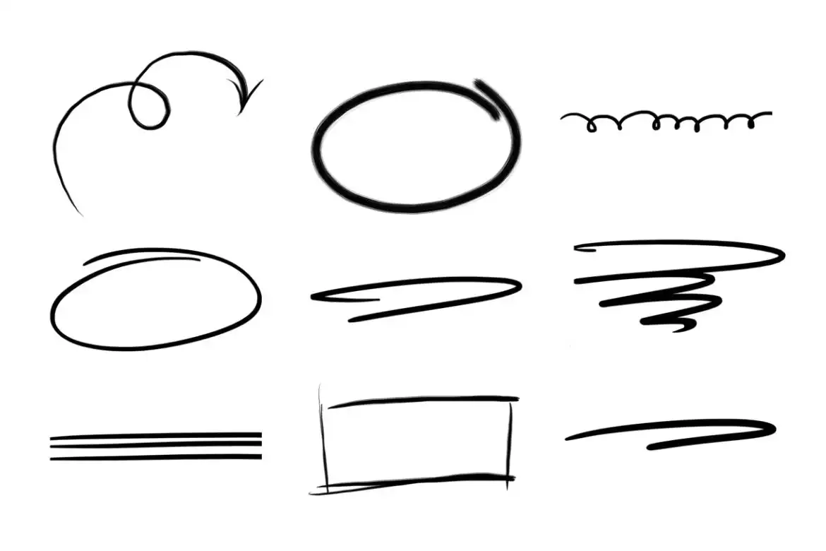 45 Underline Photoshop Stamp Brushes Vol