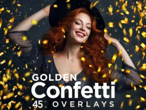 45 golden confetti photoshop overlays glitter1