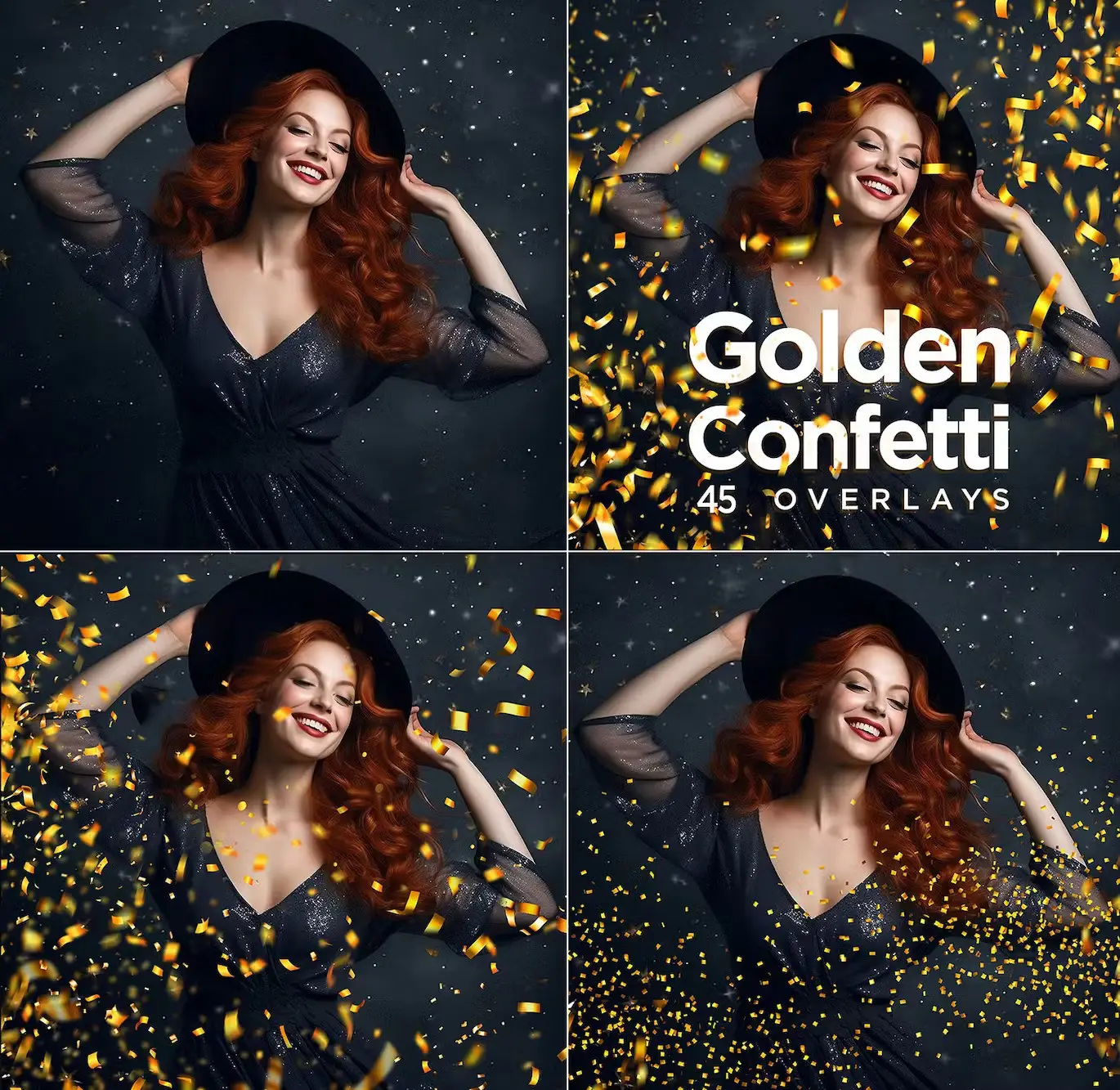 45 Golden Confetti Photoshop Overlays, Glitter 8 45 golden confetti photoshop overlays glitter7