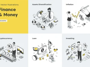5 finance money isometric scenes1