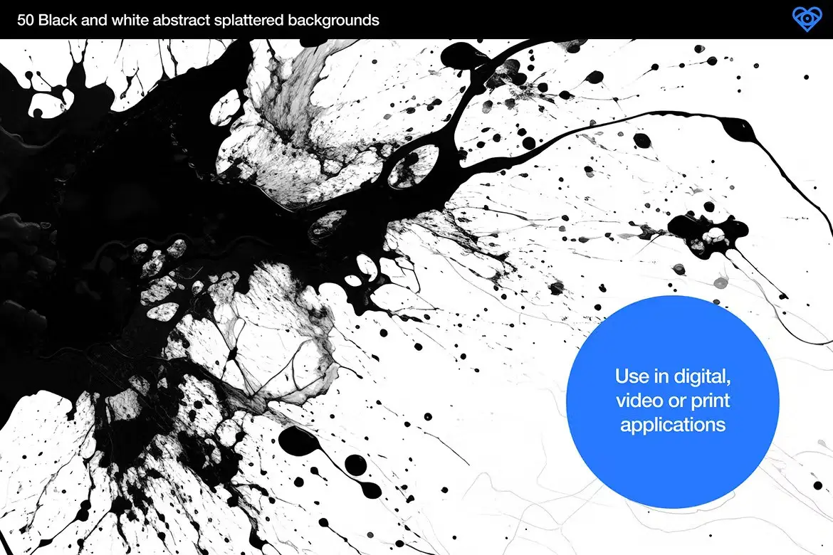 Splatter - 50 Black & White Textures