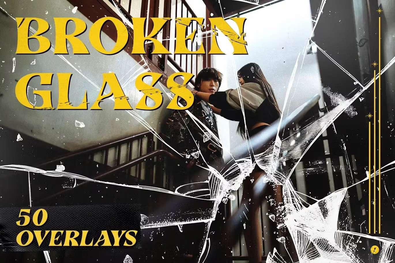 50 Broken Glass Overlays