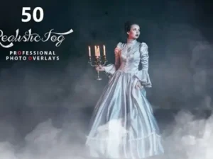 50 realistic fog photo overlays