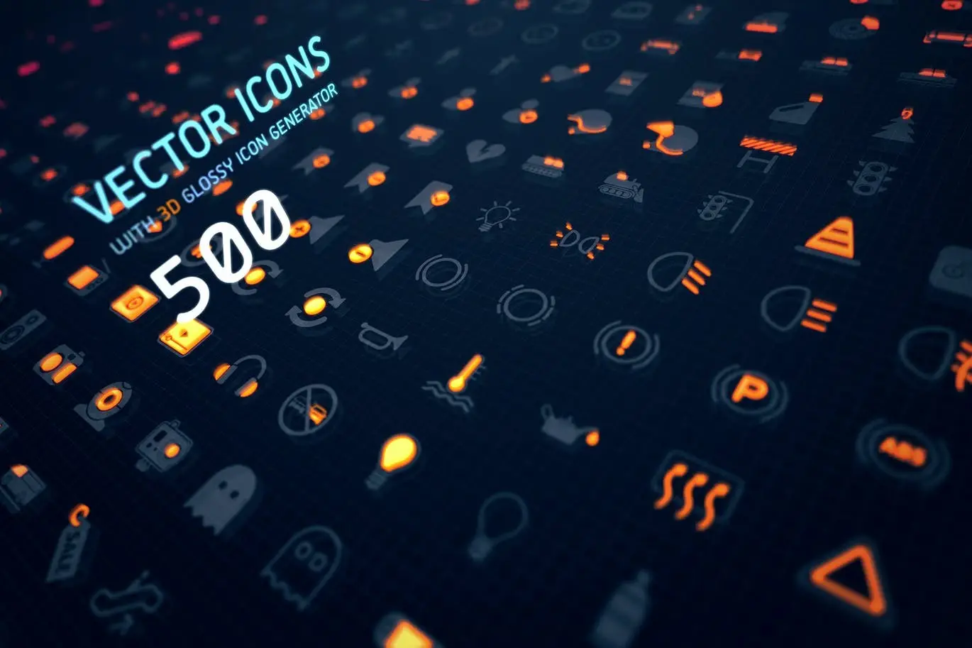 500 Vector icons + 3D glossy icon generator