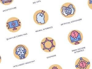 60 artificial intelligence icons butterscotch series1