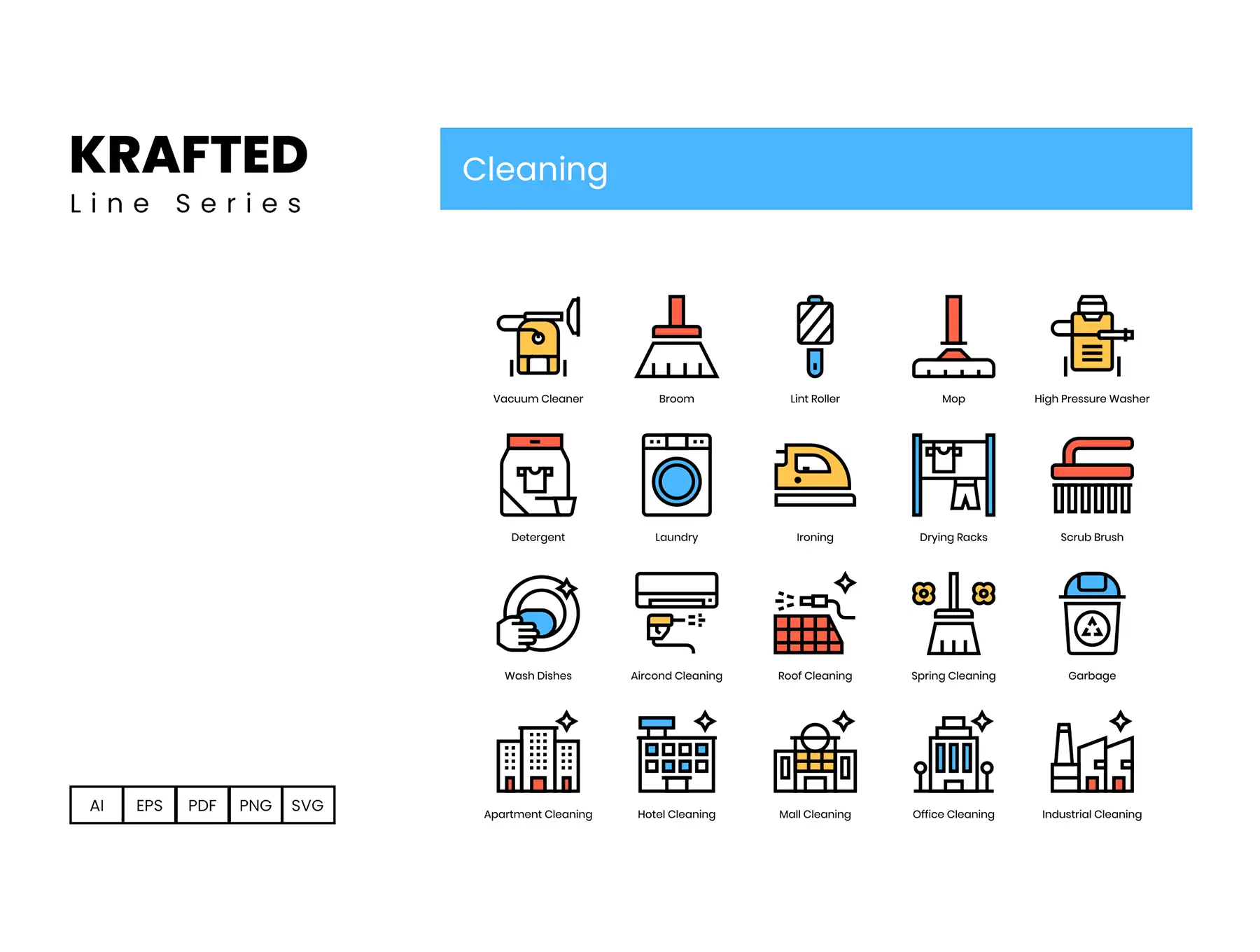 60 Cleaning Icons | Krafted Series 5 60 cleaning icons krafted series4