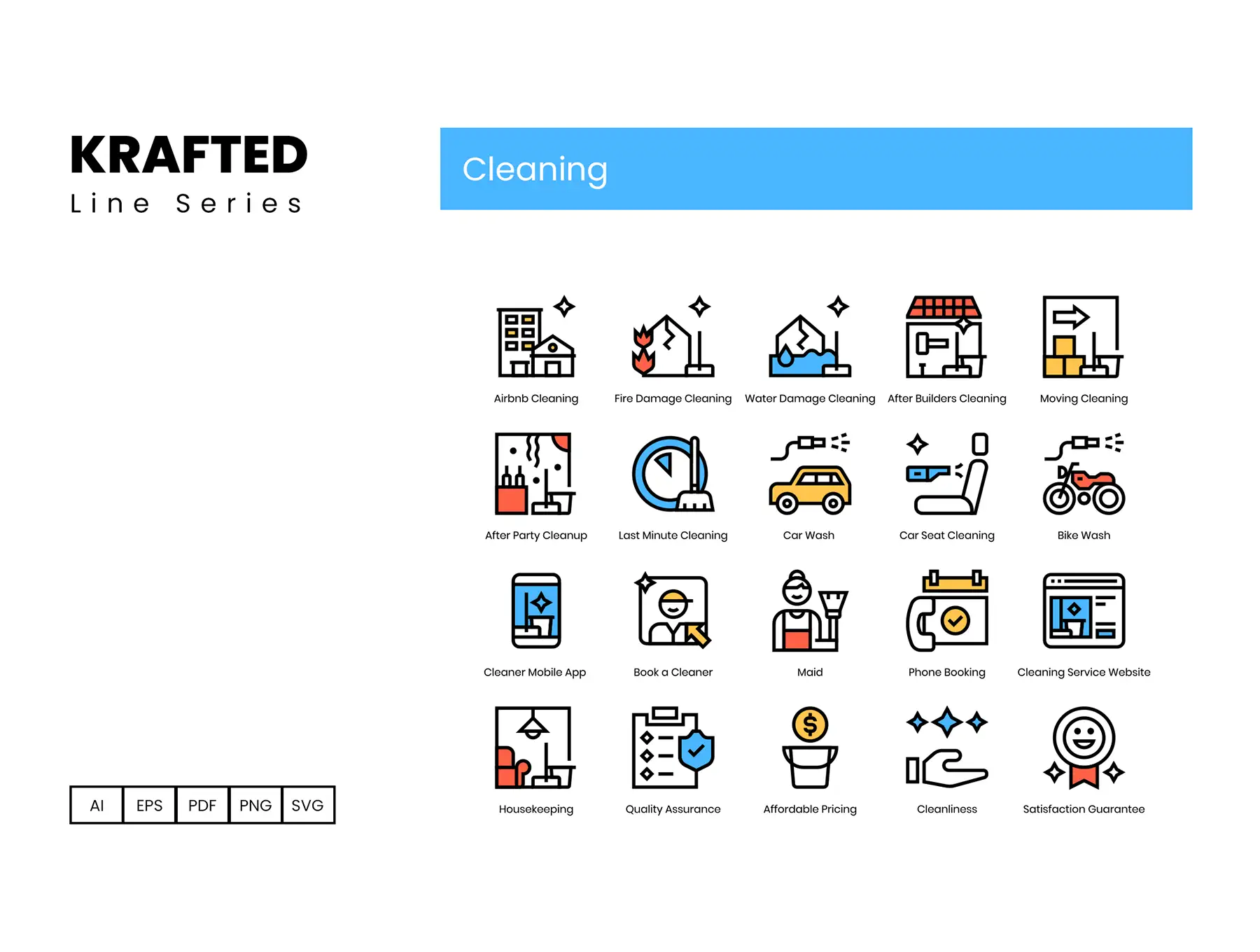 60 Cleaning Icons | Krafted Series 6 60 cleaning icons krafted series5