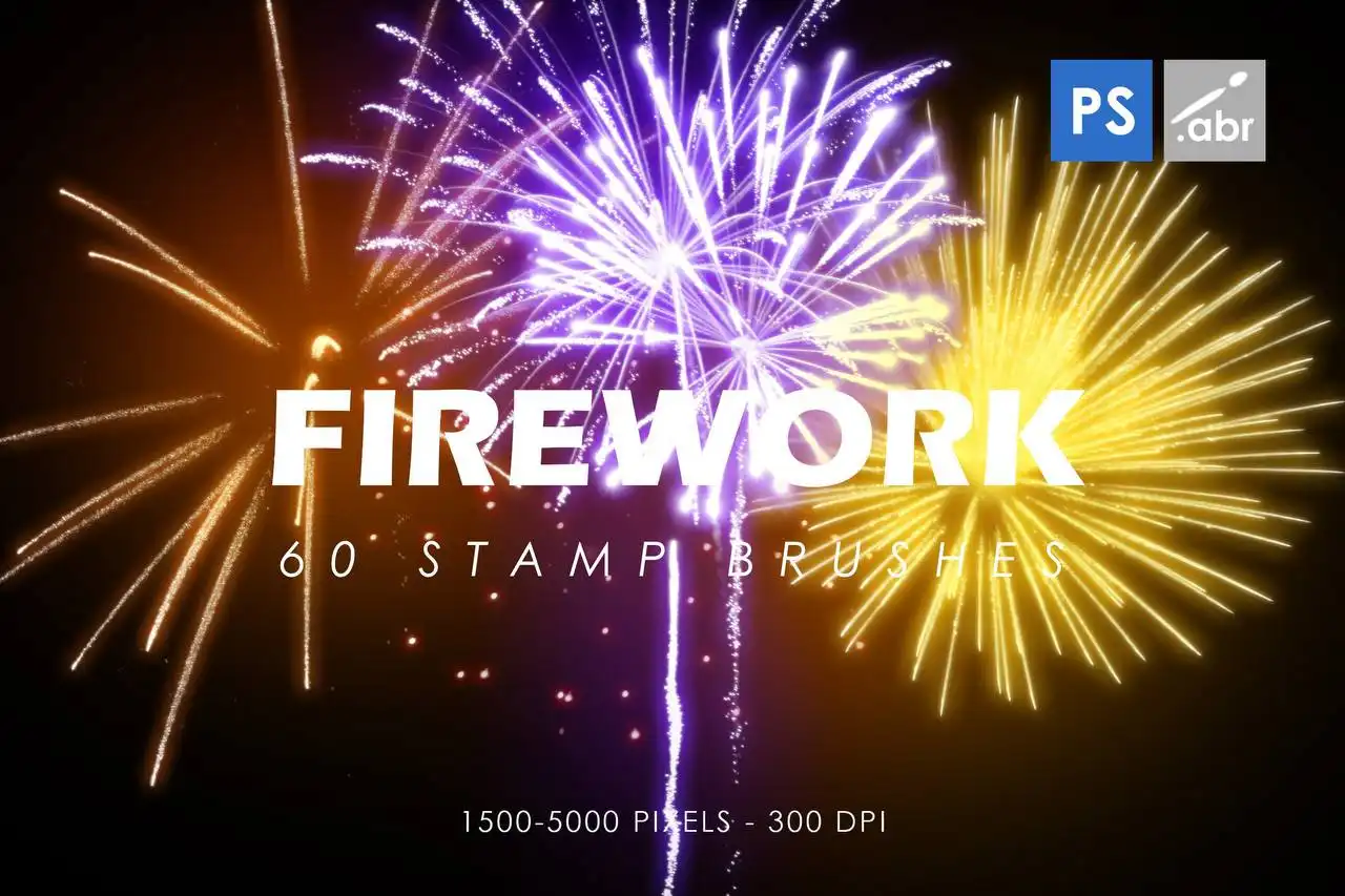 60 Firework Stamp Brushes