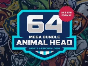 64 animal head sport mascot designs1
