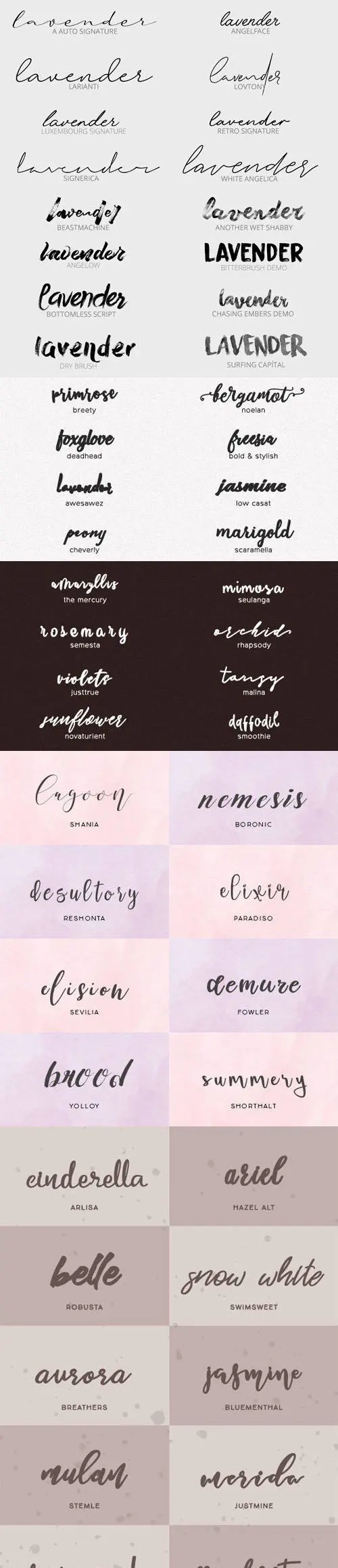 70+ Handwritten Script Fonts Collection
