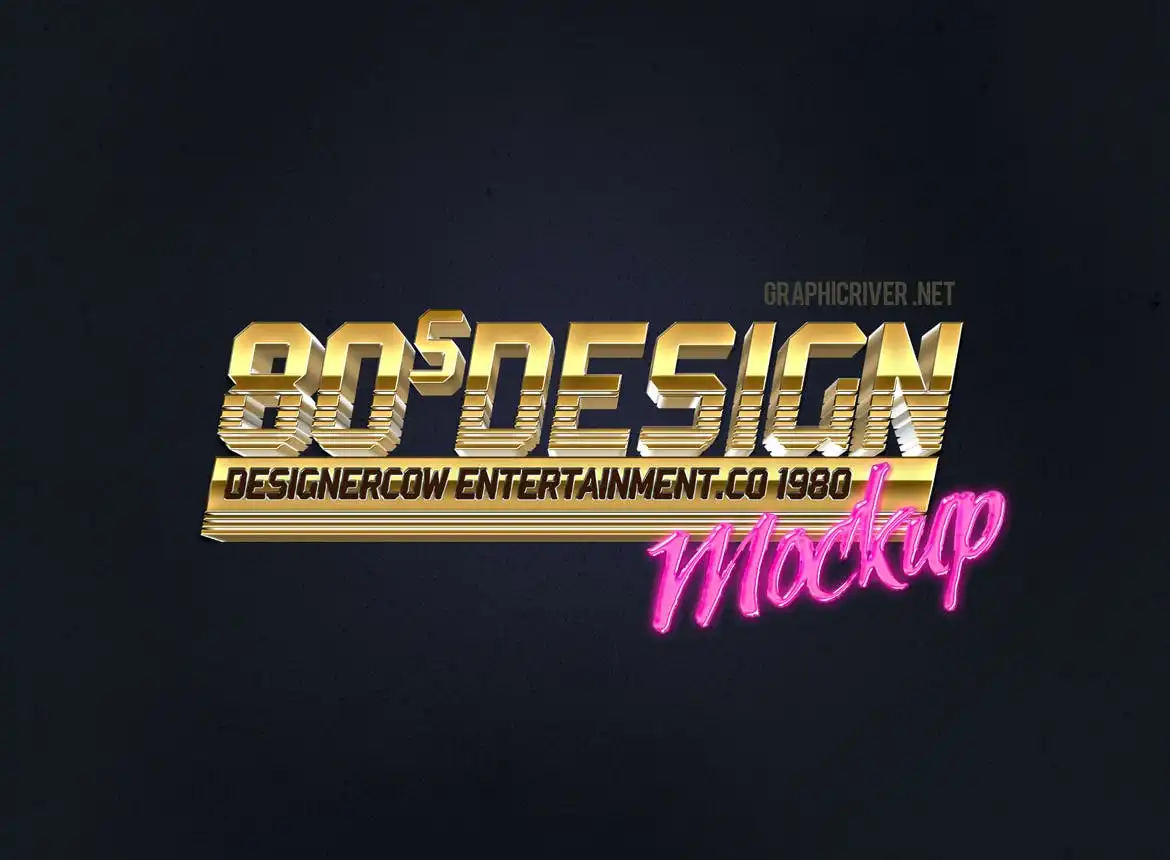 80'S Style Text Mockups V 3 80s style text mockups v 16