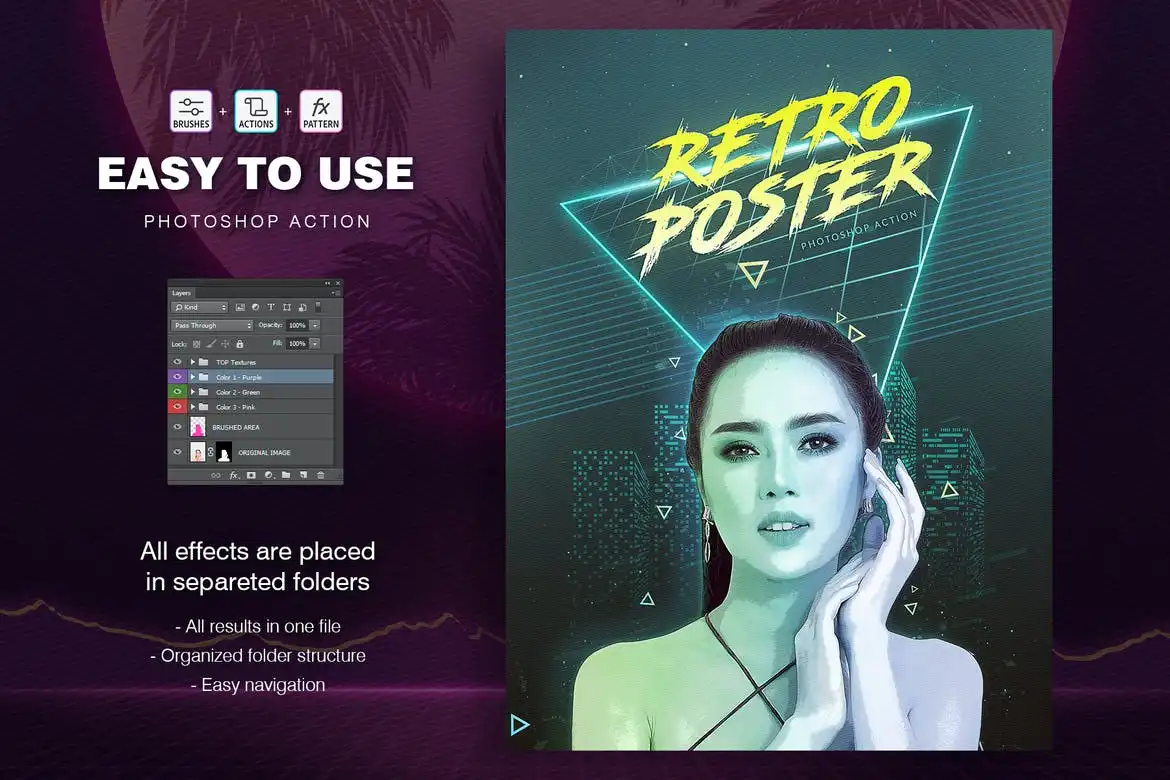 80s Retro Poster Action