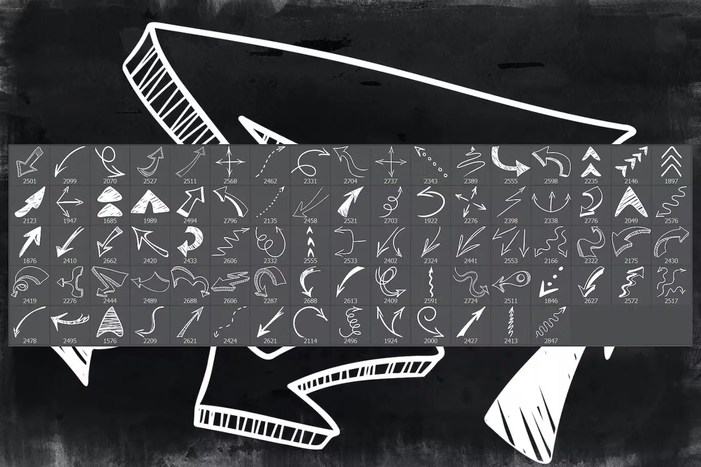 82 Arrows Photoshop Stamp Brushes