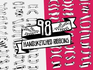 98 handsketched vector ribbons1