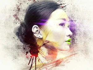 abstract face photoshop action 6