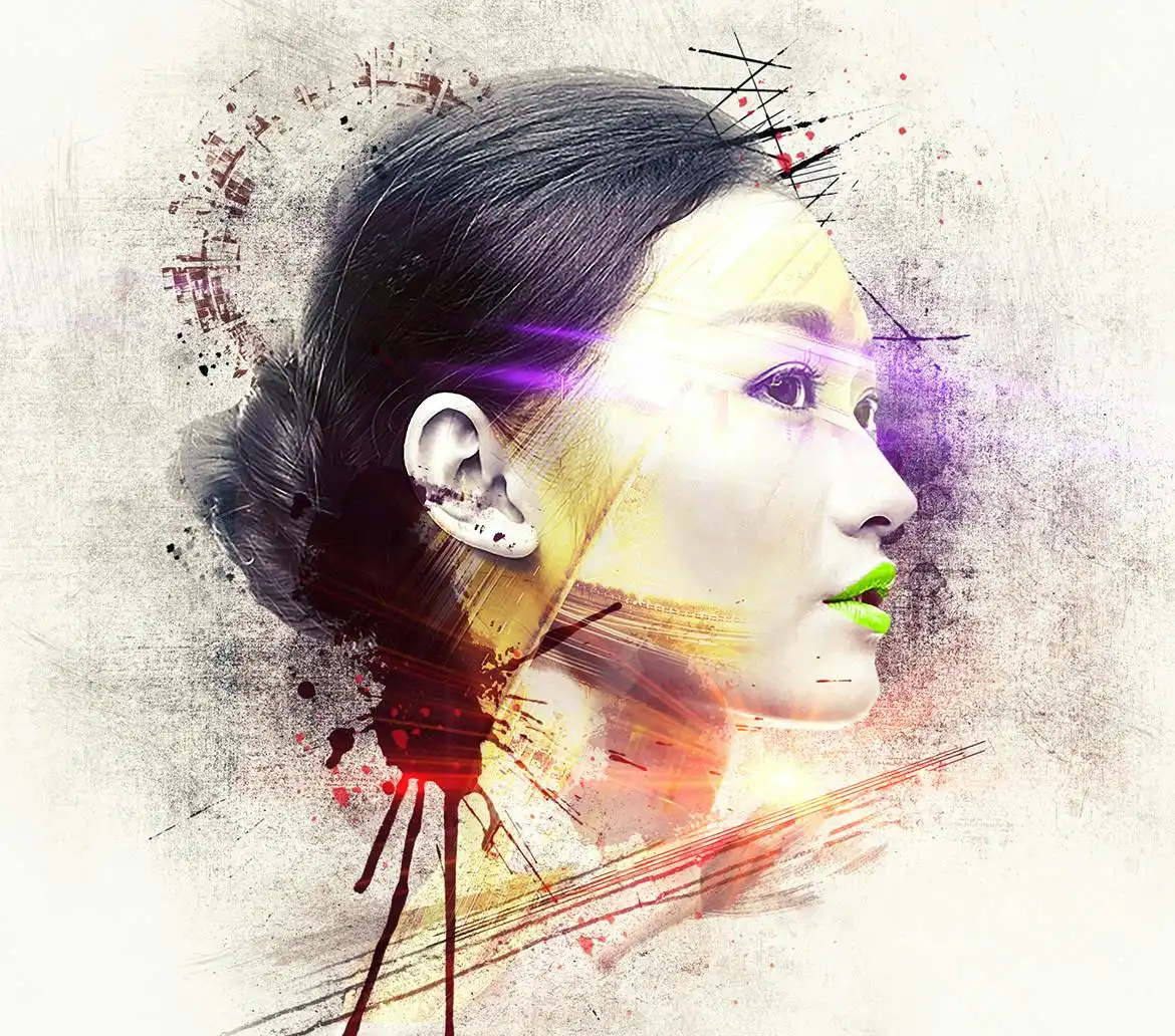 Abstract Face - Photoshop Action