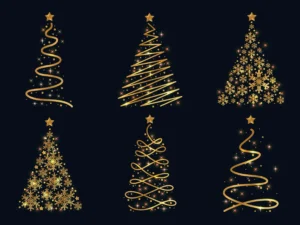 abstract golden christmas tree