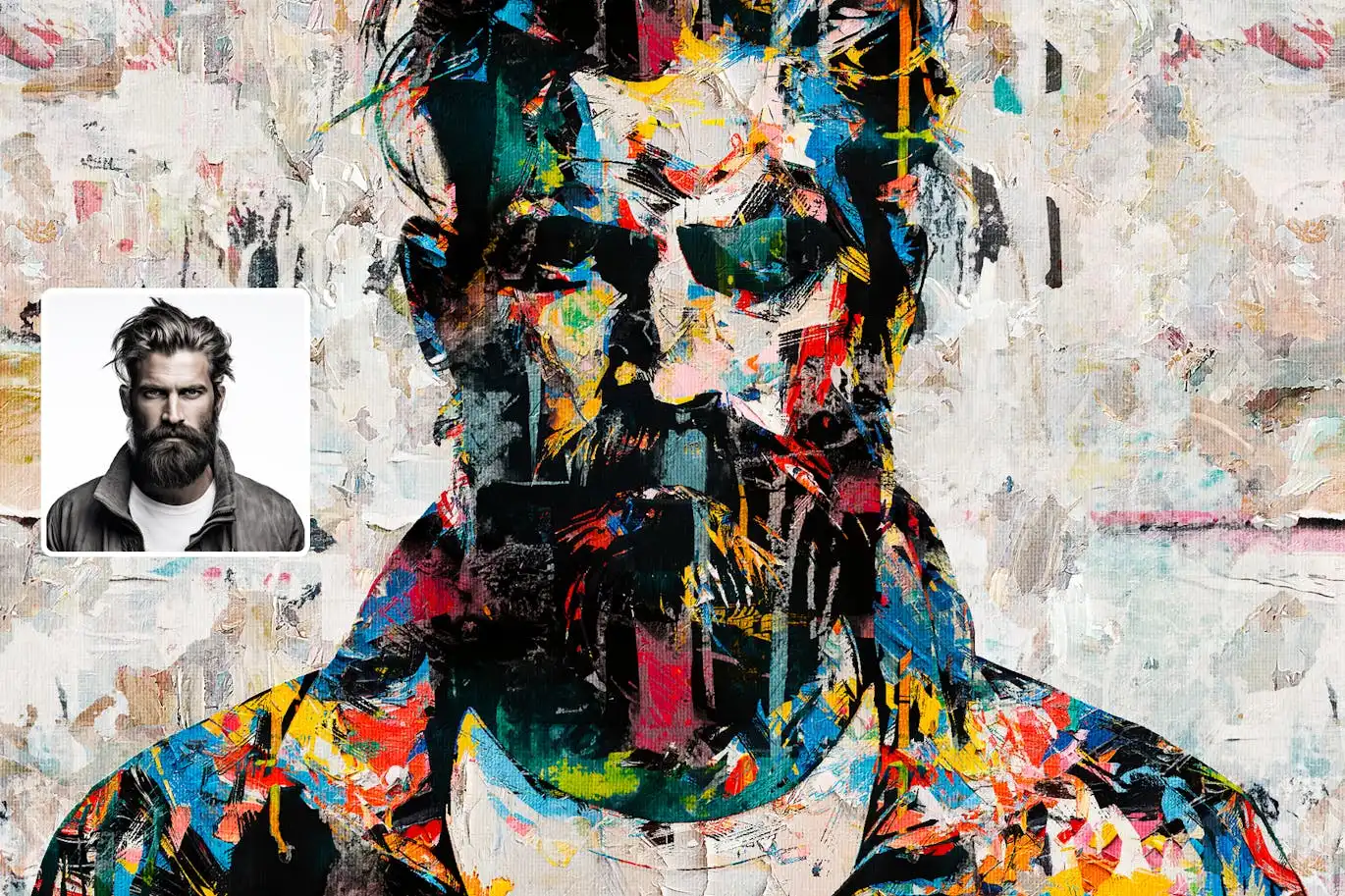 Abstract Painter Oil Painting Effect Action