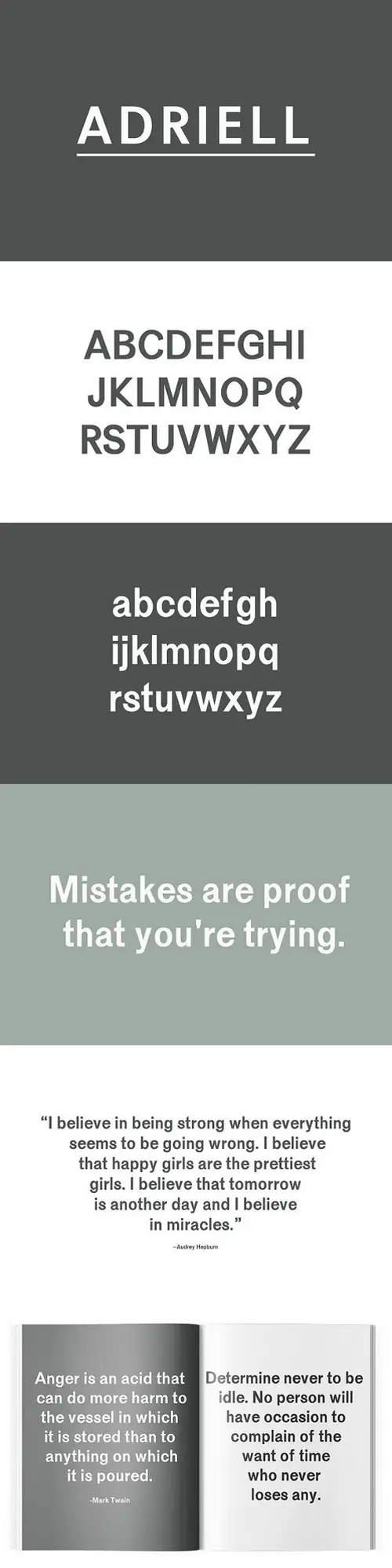 Adriell Sans Serif 5 Fonts Family