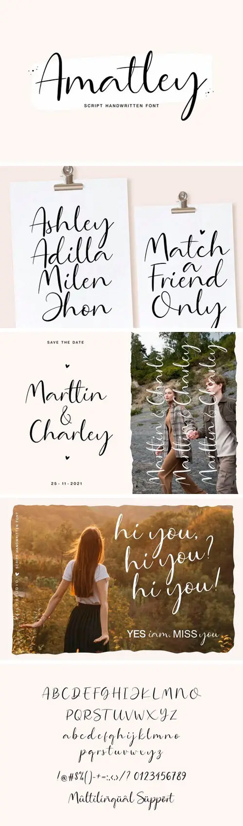 Amatley Handwritten Font