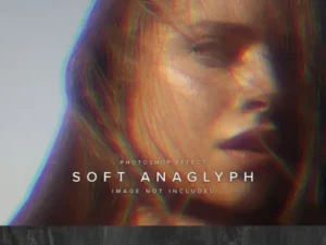anaglyph psd photo effect mockup