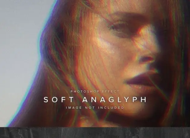 Anaglyph Psd Photo Effect Mockup